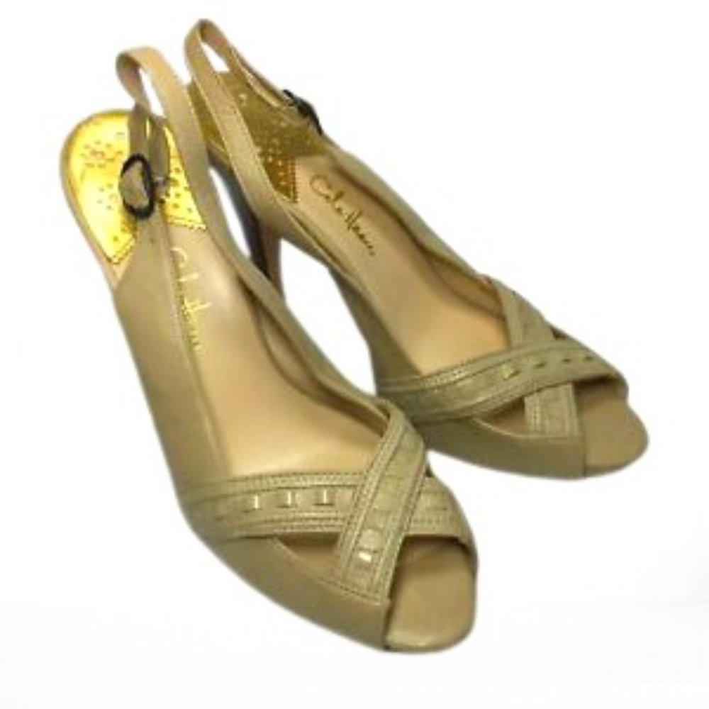 Cole Haan cream leather slingback heels SIZE 7 d22994